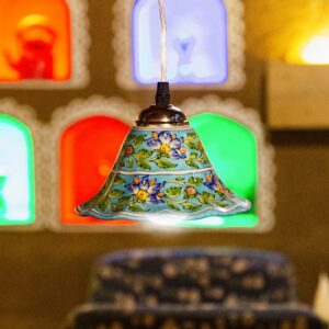 Blue Pottery Hanging Lamp By Blue Jaipur