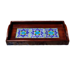 Blue Pottery WODDEN tray