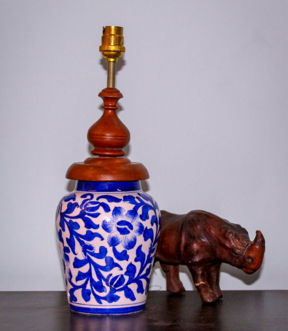 Handmade Blue hotsell Pottery Handiya Shape Table Lamp 6.5 inches Without Shade, Express Shipping, Handmade in India, Bedroom Bedside Table Lamp