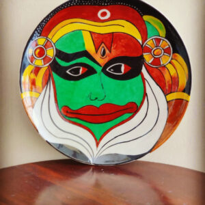 Blue Pottery Handmade Decorative Kathakali Dancer Wall Hanging Art Piece- 10 Inch