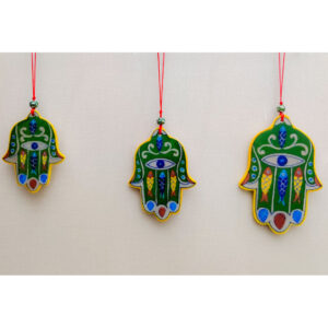 Blue Pottery Handmade Blue Color Green Hanging Blessing for Home - Set of 3