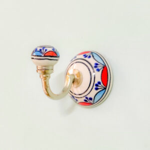 Ceramic Hand-painted White Colorful wall mounted hook / Decorative hooks