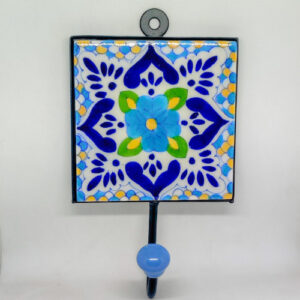 Blue pottery Hand Made Colorful wall mounted Hanger / Decorative hooks